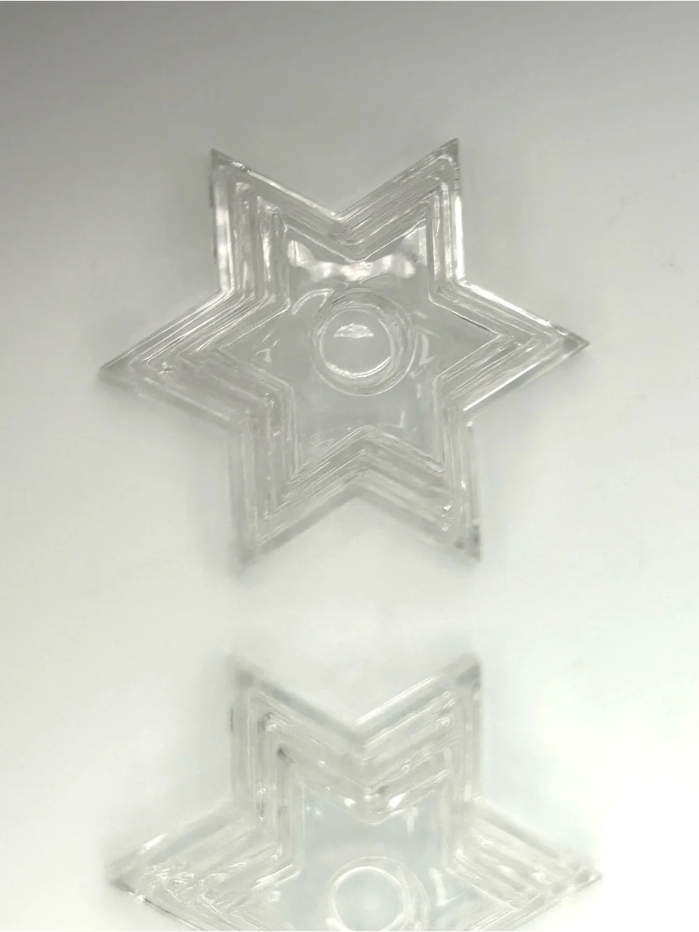 Star of David Multi-Tiered Candlestick Holders Set of 2 Lead Crystal Germany